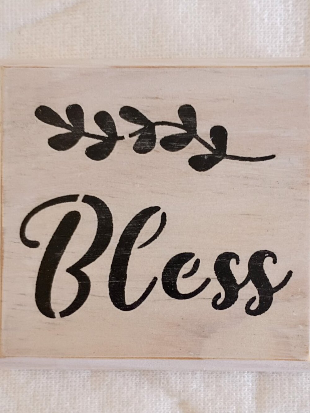 Set of 4 Farmhouse Rustic Wooden Coasters with Holder - 4.5" Bless This Home - Picture 5 of 9
